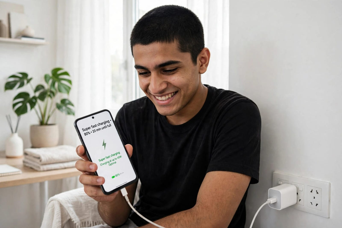 Customer enjoying the gadget