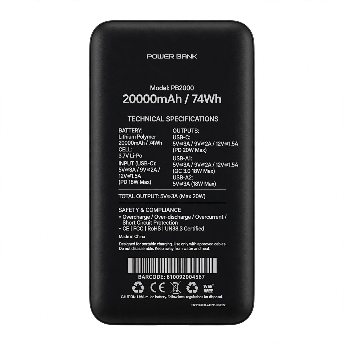 Ronin REVIVE R-4025 20000mAh Power Bank | 22.5W Fast Charging