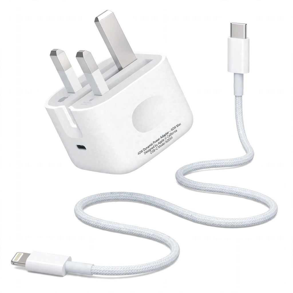 Apple 40W Dynamic Power Adapter with 60W Max + USB-C to Lightning Cable 1m