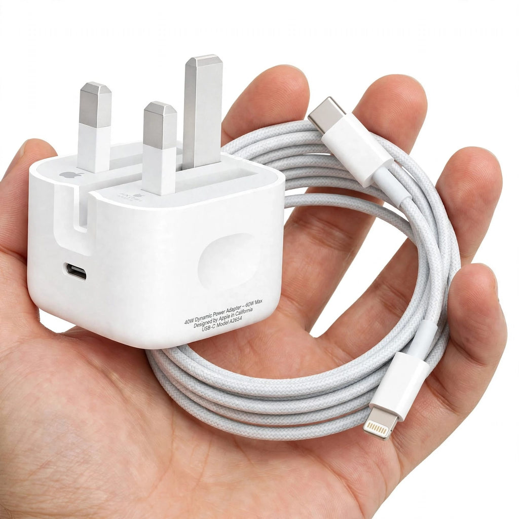 Apple 40W Dynamic Power Adapter with 60W Max + USB-C to Lightning Cable 1m