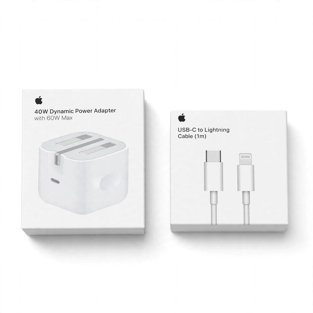 Apple 40W Dynamic Power Adapter with 60W Max + USB-C to Lightning Cable 1m